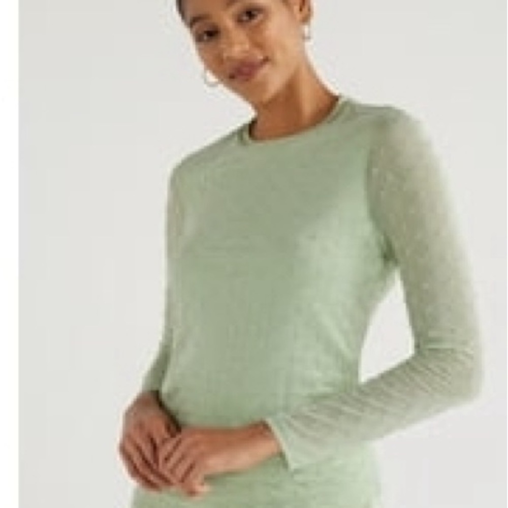 Light Green Long Sleeve Top Elegant Perfect for casual wear.